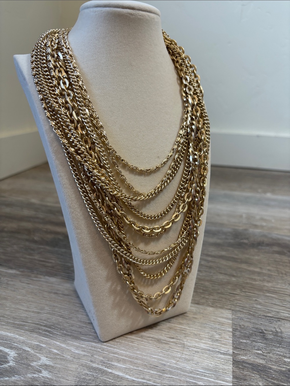 Layered Gold-Tone Multi-Chain Necklace